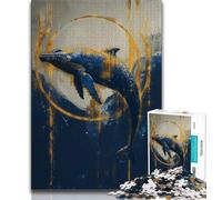 1000 Piece Jigsaw Puzzles Golden Whale Adult Jigsaw,Learning Educational Toys Family Games Gifts for Friends And Family 26x38cm