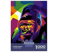 1000 Piece Jigsaw Puzzles- Gorilla Pop Art Teenager Puzzles Brain Teaser Game Stress Reliever Deal As Gifts for The Whole Family 38x26cm/1000pcs