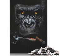 1000 Piece Jigsaw Puzzles Gorilla Smoking Cigar Paper Puzzles Educational Toys 38x26cm/1000pcs