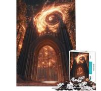 1000 Piece Jigsaw Puzzles- Gothic Archway in Forest Adult Jigsaw Puzzle Anti-Stress Toys Analysis And Logic Deal As Gifts for The Whole Family (Size 50x75cm)
