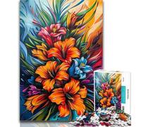 1000 Piece Jigsaw Puzzles Graffiti Art Gladiolus Flower 1000 Pieces for Teenagers,Educational Games Home Decoration Birthday Present, Gifts, Wall Art 26x38cm