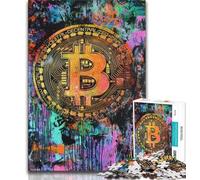 1000 Piece Jigsaw Puzzles Graffiti Bitcoin Teenager Puzzles,Challenging Game Toys Wall Decoration Unique Birthday And Xmas Gifts (size 38x26cm)