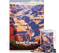 1000 Piece Jigsaw Puzzles Grand Canyon National Park Illustration Neat Edge Decor Smart Mind Activity Easy Time Fun Xmas Art Gift (50x75cm)