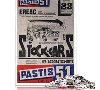 1000 Piece Jigsaw Puzzles Grand Criterium Stock Cars Pastis 51 Ereac Nantes 23 Aout 1960s Wooden Puzzles Educational Toys 1000pcs (75x50cm)