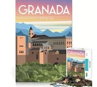 1000 Piece Jigsaw Puzzles Granda Spain Clean Cut Piece Mind Challenge Toy Calm Time Fun Christmas Art Piece (50x75cm)