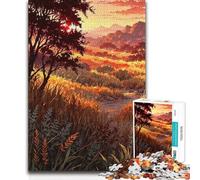 1000 Piece Jigsaw Puzzles Grassland in The Sunset Learning Educational Educational Toy for And 14 Years And over 38x26cm