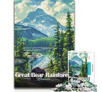 1000 Piece Jigsaw Puzzles Great Bear Rainforest Canada Wall Art Art Work Gift Suitable for People Aged 14 And Above 38x52cm