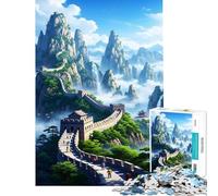 1000-piece Jigsaw Puzzles Great Wall of China Landscape Fun Activities at Home Difficult Challenge Anti-Stress Toys for And from 14 Years And over (38x52cm)