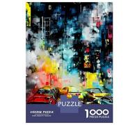 1000-piece Jigsaw Puzzles Grunge Hong Kong Adult Jigsaw Hands-on Game A Work of Art Unique Gifts for Birthday And Christmas 38x26cm/1000pcs