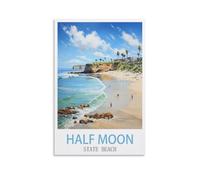 1000 Piece Jigsaw Puzzles Half Moon State Beach Challenging Game Toys, Impossible Puzzle, Family Decoration Puzzle 38x52cm