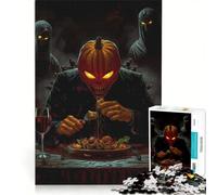 1000 Piece Jigsaw Puzzles Halloween Feast︰ Pumpkin-Headed Monster Dinner, Hands-on Game, Birthday Present, Unique Gifts for Birthday And Christmas 50X75CM