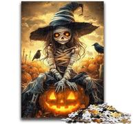 1000 Piece Jigsaw Puzzles Halloween Girl Skeleton 1000 Piece Puzzle,Artistic Wall Decor & Birthday Gift Idea for Friends, Home Office (38x26cm)