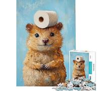 1000-piece Jigsaw Puzzles Hamster with Toilet Paper for Educational Game Challenge Toy Family Games Improve Memory Great Gifts And Toys (size 38x52cm)