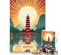 1000-piece Jigsaw Puzzles Hanoi Clean Fit Decor Logic Fun Toy Cozy Time Play Christmas Art Piece (38x26cm)