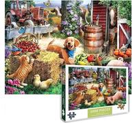 1000 Piece Jigsaw Puzzles Happy Farm Puppy Playing Hide and Seek Game Challenging Difficult Puzzle Educational Game JigsawPuzzles Gifts for Adults