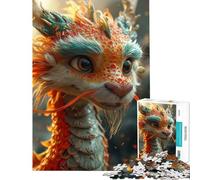 1000 Piece Jigsaw Puzzles- Happy New Year Dragon Jigsaw 1000 Pieces Toy Wall Decor Learning Educational Unique Birthday And Xmas Gifts (50x75cm)