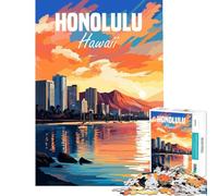 1000 Piece Jigsaw Puzzles- Hawaii Honolulu Difficult And Challenge Enhance Memory Home Decoration Toys for Ages 14 And over (38X52CM)