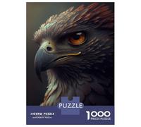 1000 Piece Jigsaw Puzzles- Hawk Closeup Portrait Jigsaw Puzzle Brain Teaser Game Wall Decoration Deal As Gifts for The Whole Family 38x26cm/1000pcs