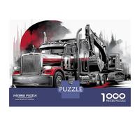1000 Piece Jigsaw Puzzles- Heavy Duty Truck Transport Jigsaw for Adults Brain Teaser Game Difficult Challenge Stress Reduction Gifts 38x26cm/1000pcs