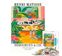 1000 Piece Jigsaw Puzzles Henri Matisse Cow in Bathtub Art Print for Educational Game Challenge Toy Brain Teaser Game Perfect Decoration Gifts for Women Men (Size 38x26cm)