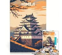 1000 Piece Jigsaw Puzzles Himeji Castle Japan, Impossible Game, Precision Cutting, with Fully Interlocking Randomly Shaped Pieces 38x26cm