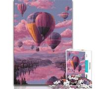 1000 Piece Jigsaw Puzzles Hot Air Balloon 1000 Piece Jigsaw,Stress Reliever Staycation Kill Time Parent-child Interaction (size 75x50cm)
