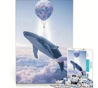 1000 Piece Jigsaw Puzzles Hot Air Balloon Whale Impossible Game Precision Cutting with Fully Interlocking Randomly Shaped Pieces 38x26cm