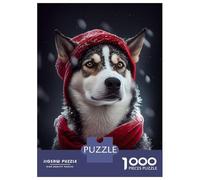 1000-piece Jigsaw Puzzles Husky Snow Adult Jigsaw Puzzle Hands-on Game Difficult Challenge Parent-child Interaction 52x38cm/1000pcs