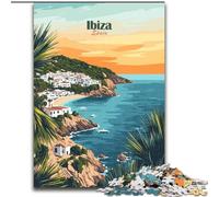1000 Piece Jigsaw Puzzles Ibiza Sunset Coast, for Ages 14 And over Each Piece Is Unique - Fun And Challenging Game for The Whole Family Good Gift 50x75cm