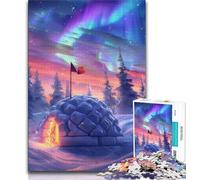 1000 Piece Jigsaw Puzzles Ice Castles Under The Aurora Borealis Teenager Puzzles,Challenging Game Toys Wall Decoration Unique Birthday And Xmas Gifts (size 75x50cm)