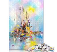 1000 Piece Jigsaw Puzzles Illusive Boats Puzzles for Adults Paper Puzzles Educational Game for Adult Child 1000pcs (38x26cm)