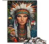 1000 Piece Jigsaw Puzzles Indian Princess, Brain Teaser For Wall Decoration Unique Birthday And Xmas Gifts for for Age 14 (Size 26x38cm)