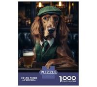1000-piece Jigsaw Puzzles Irish Setter at The Pub Adult Jigsaw Puzzle Toy Wall Decor A Work of Art Unique Gifts for Birthday And Christmas 38x26cm/1000pcs