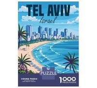 1000-piece Jigsaw Puzzles Israel Tel Aviv Travel Adult Jigsaw Puzzle Hands-on Game Difficult Challenge Parent-child Interaction 52x38cm/1000pcs