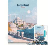 1000 Piece Jigsaw Puzzles Istanbul Turkey Travel Poster Clean Cut Piece Mind Challenge Toy Calm Time Fun Christmas Art Piece (50x75cm)