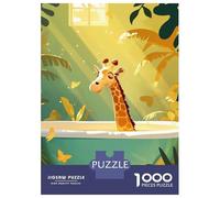 1000-piece Jigsaw Puzzles Its Giraffe Bath Time Teenager Puzzles Anti-Stress Toys Perfect Decoration Birthday And Unique Gifts 52x38cm/1000pcs