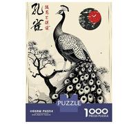1000-piece Jigsaw Puzzles Japanese Beautiful Peacock Jigsaws for Adults Brain Teaser Game Improve Memory Unique Gifts for Birthday And Christmas 52x38cm/1000pcs