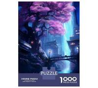 1000-piece Jigsaw Puzzles Japanese Sakura Neon Art Adult Jigsaw Hands-on Game A Work of Art Unique Gifts for Birthday And Christmas 70x50cm/1000pcs