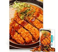 1000 Piece Jigsaw Puzzles Japanese Tonkatsu Curry with Rice Clean Cut Piece Mind Challenge Toy Calm Time Fun Christmas Art Piece (50x75cm)