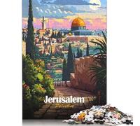 1000 Piece Jigsaw Puzzles Jerusalem, Palestine Travel Poster Jigsaw Puzzles for Adults Woodenboard Puzzles Challenging To Complete But Fun And Humorous 1000pcs (75x50cm)