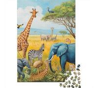 1000 Piece Jigsaw Puzzles Jungle Animals for Adults Paper Puzzles Educational Toys 1000pcs (38x26cm)