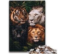 1000 Piece Jigsaw Puzzles Jungle Animals Help The Brain Exercise Addictive Toys to Cultivate Patience Suitable for Couples 50x75cm