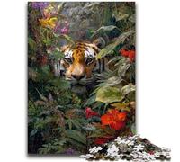 1000 Piece Jigsaw Puzzles Jungle Tiger 1000 Pieces for Teenagers,Educational Games Home Decoration Birthday Present, Gifts, Wall Art (50x75cm)