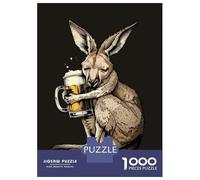 1000-piece Jigsaw Puzzles Kangaroo Beer Jigsaws for Adults Brain Teaser Game Improve Memory Unique Gifts for Birthday And Christmas 70x50cm/1000pcs