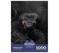 1000 Piece Jigsaw Puzzles- King Cobra in Black Smoke Jigsaw Puzzle Brain Teaser Game Wall Decoration Deal As Gifts for The Whole Family 38x26cm/1000pcs