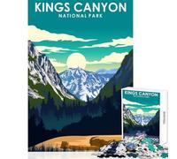 1000 Piece Jigsaw Puzzles Kings Canyon National Park Fun Peaceful Family Home Activity Heartwarming Festive Present Choice (50X75cm)
