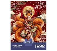 1000 Piece Jigsaw Puzzles- Kitsune in Kimono with Cherry Blossoms Jigsaws for Adults DIY Toys Perfect Decoration Deal As Gifts for The Whole Family 70x50cm/1000pcs