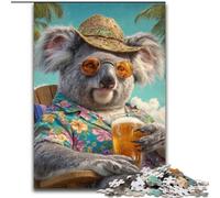 1000 Piece Jigsaw Puzzles Koala on Vacation, Brain Teaser For Wall Decoration Unique Birthday And Xmas Gifts for for Age 14 (Size 26x38cm)