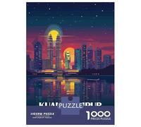 1000-piece Jigsaw Puzzles Kuala Lumpur Skyline at Night Jigsaw Puzzle Anti-Stress Toys Wall Decoration Unique Gifts for Birthday And Christmas 52x38cm/1000pcs