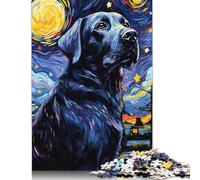 1000 Piece Jigsaw Puzzles Labrador Starry Night Puzzles for Adults Paper Puzzles Educational Game for Adult Child 1000pcs (38x26cm)